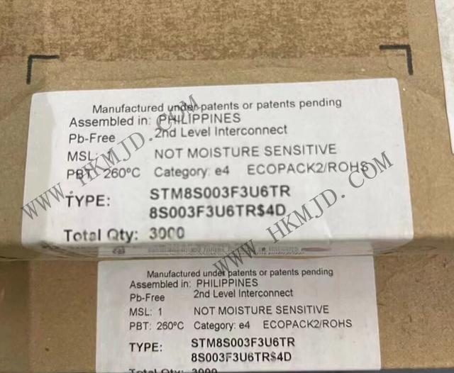 供應8位微控制器 STM8S003F3U6TR 具有8 KB Flash、16 MHz CPU和集成EEPROM