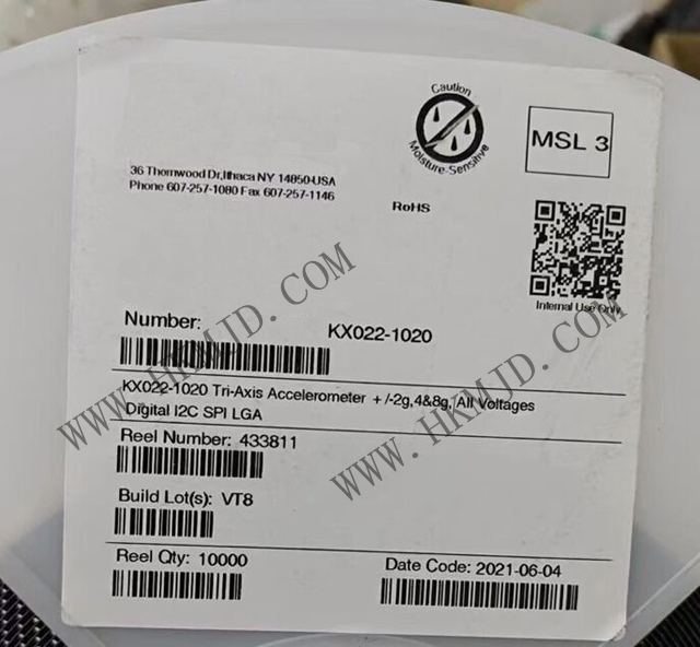 運動傳感器_KX022-1020_加速計 X，Y，Z 軸 ±2g，4g，8g 0.39Hz ~ 800Hz 12-LGA