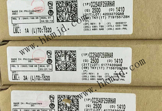 配備256kB 閃存，8kB SRAM【CC2540F256RHAR】——帶 USB 的低功耗 Bluetooth?無線MCU